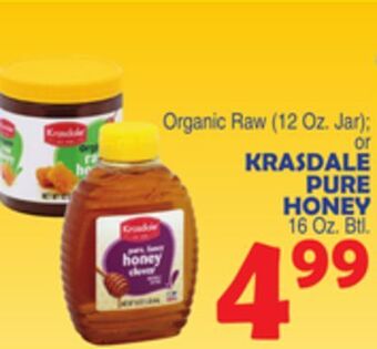 Bravo Supermarkets Krasdale pure honey 16 oz. btl offer