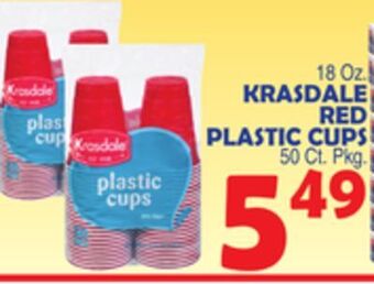 Bravo Supermarkets Krasdale red plastic cups offer