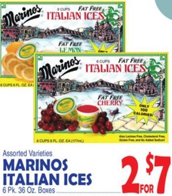 Bravo Supermarkets Marinos italian ices offer