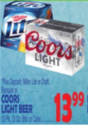 Bravo Supermarkets Banquet or coors light beer offer