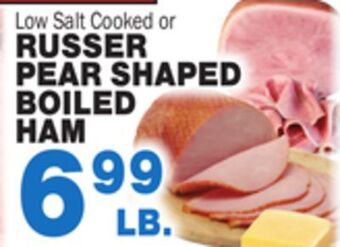Bravo Supermarkets Russer pear shaped boiled ham offer