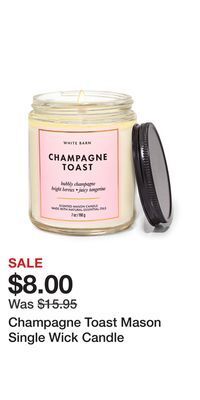 Bath & Body Works Champagne toast mason single wick candle offer