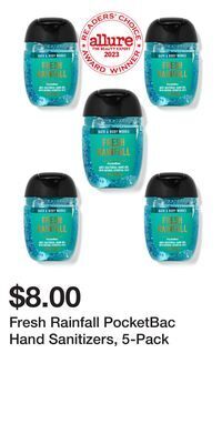 Bath & Body Works Fresh rainfall pocketbac hand sanitizers, 5-pack offer