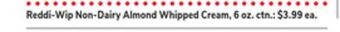 ACME Reddi-wip non-dairy almond whipped cream offer