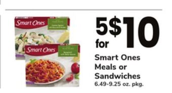 ACME Smart ones meals or sandwiches offer