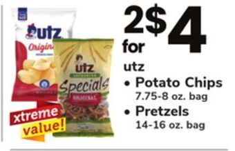 ACME Utz potato chips 7.75-8 oz. bag, pretzels 14-16 oz. bag offer