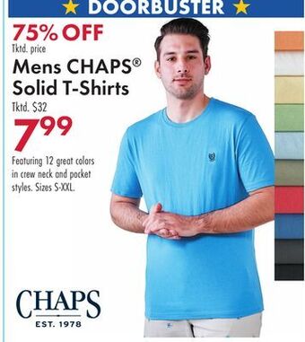 Boscov's Mens chaps® solid t-shirts offer