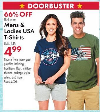 Boscov's Mens ladies usa t-shirts offer