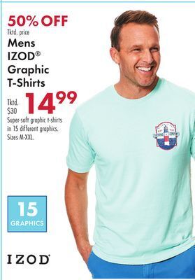 Boscov's Mens izod® graphic t-shirts offer