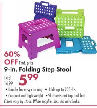 Boscov's 9-in. folding step stool offer