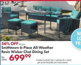 Boscov's Smithtown 6-piece all-weather resin wicker chat dining set offer