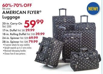 Boscov's American flyer® luggage offer
