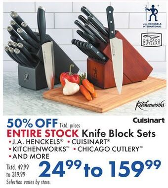 Boscov's Entire stock knife block sets offer