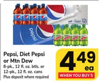 ACME Pepsi, diet pepsi or mtn dew offer