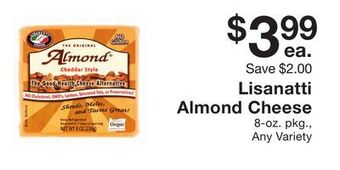 Fairway Store Market Lisanatti almond cheese offer