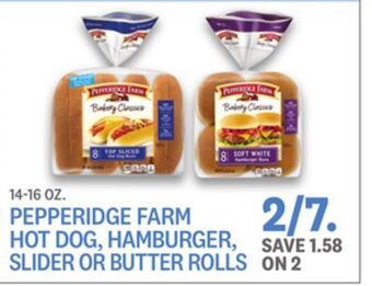 Kings Food Markets Pepperidge farm hot dog, hamburger, slider or butter rolls offer