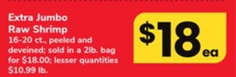ACME Extra jumbo raw shrimp offer
