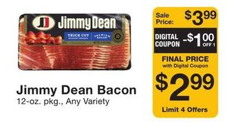 Fairway Store Market Jimmy dean bacon offer
