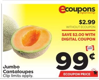 Weis Markets Jumbo cantaloupes offer