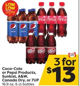 Weis Markets Coca-cola or pepsi products, sunkist, a & w, canada dry, or 7up offer