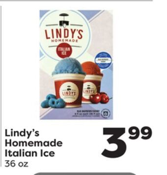 Weis Markets Lindy's homemade italian ice offer