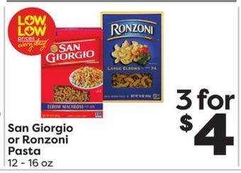Weis Markets San giorgio or ronzoni pasta offer
