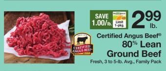 The Fresh Grocer 80% lean ground beef offer
