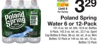 The Fresh Grocer Water 6 or 12-pack offer