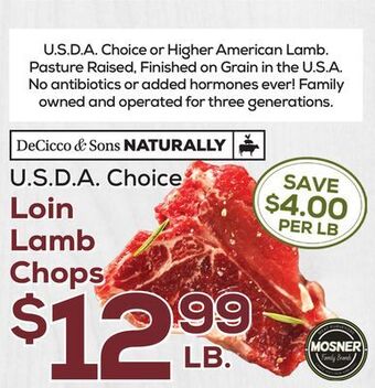 DeCicco & Sons Loin lamb chops offer