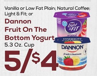 DeCicco & Sons Dannon fruit on the bottom yogurt offer