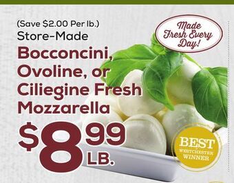 DeCicco & Sons Bocconcini, ovoline, or ciliegine fresh mozzarella offer