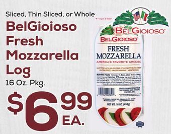 DeCicco & Sons Belgioioso fresh mozzarella log offer