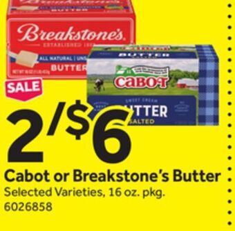 Stop&Shop Cabot or breakstone's butter offer
