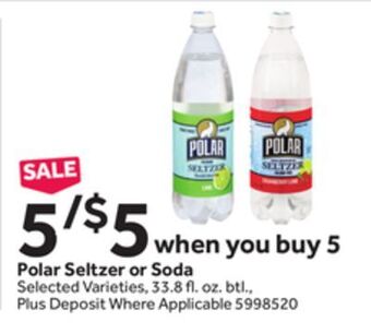 Stop&Shop Polar seltzer or soda offer