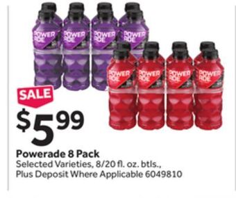 Stop&Shop Powerade 8 pack offer