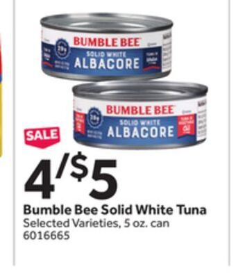 Stop&Shop Bumble bee solid white tuna offer
