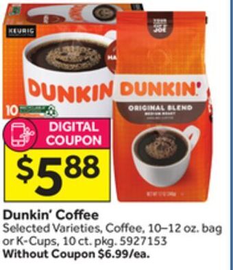Stop&Shop Dunkin' coffee offer