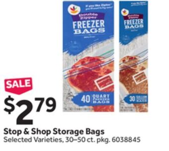 Stop&Shop Stop & shop storage bags offer