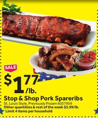 Stop&Shop Stop & shop pork spareribs offer