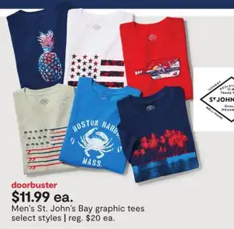 JC Penney Men's st. john's bay graphic tees offer