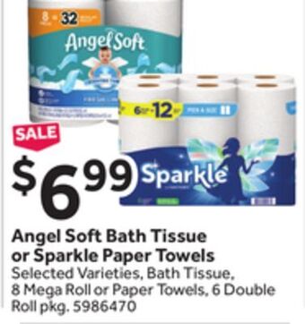 Stop&Shop Angel soft bath tissue or sparkle paper towels offer