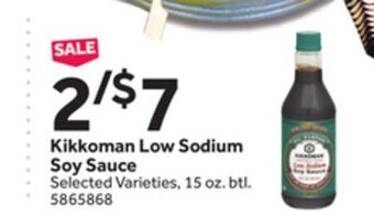Stop&Shop Kikkoman low sodium soy sauce offer