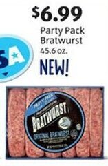 Aldi Party Pack Bratwurst 45.6 oz. offer