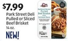 Aldi Park Street Deli Pulled or Sliced Beef Brisket 14 Oz. offer