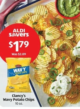 Aldi Clancy's Wavy Potato Chips 10 oz. offer
