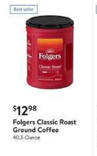 Walmart Folgers Classic Roast Ground Coffee 40.3-Ounce offer
