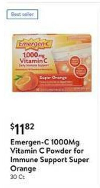 Walmart Emergen-C 1000Mg Vitamin C Powder for Immune Support Super Orange 30 Ct offer