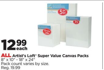 Michaels All artist's loft® super value canvas packs offer