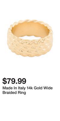 TJ Maxx Made in italy 14k gold wide braided ring offer