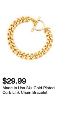 TJ Maxx Made in usa 24k gold plated curb link chain bracelet offer